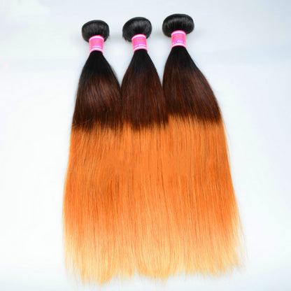 Indian Ombre Human Hair Wig – Three-Tone Natural Beauty