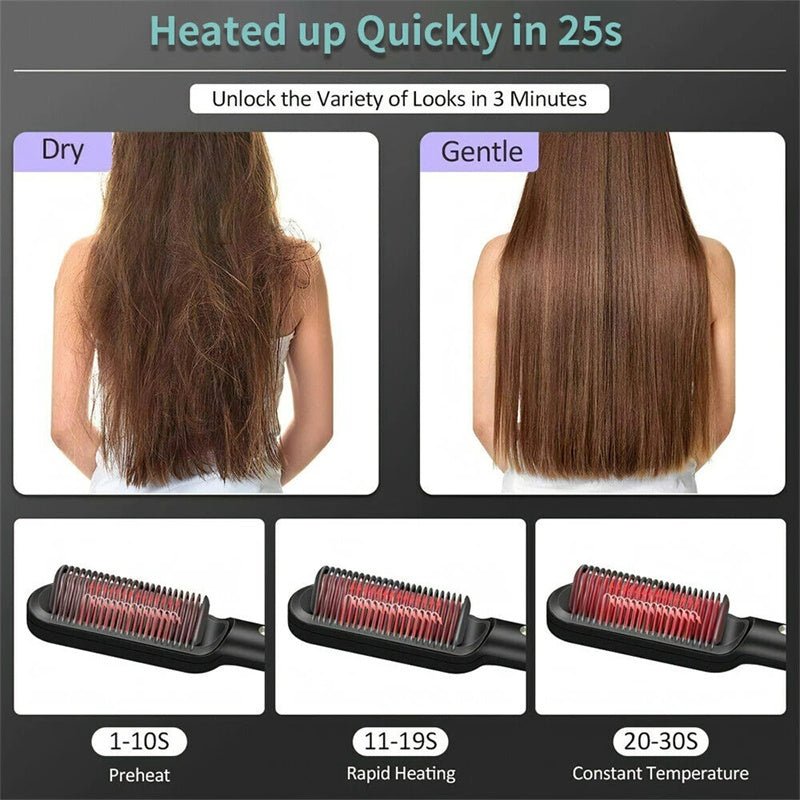 2-in-1 Hair Straightener Comb – Smooth or Wavy Hair in Just Minutes