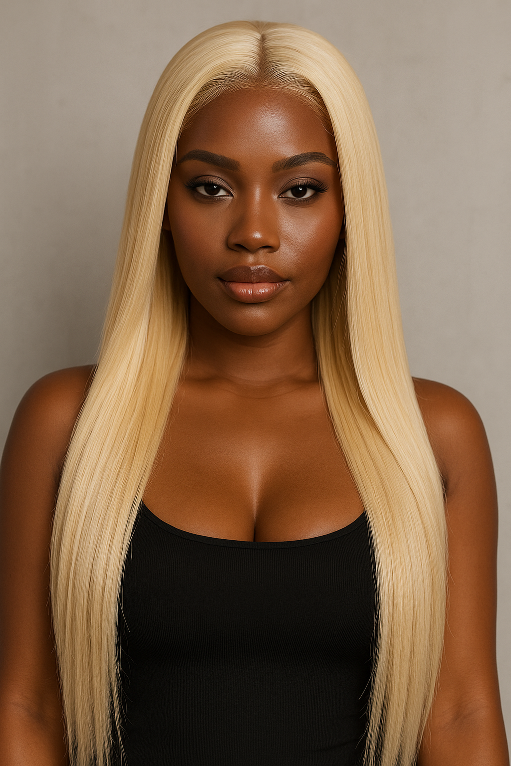 European And American Dark Orange Wig Hair Set Smooth Hair