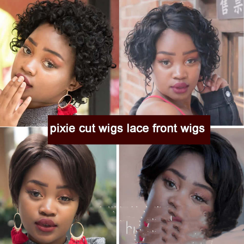 Pixie Real Hair Front Lace Wig
