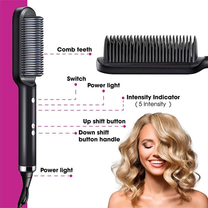 2-in-1 Hair Straightener Comb – Smooth or Wavy Hair in Just Minutes