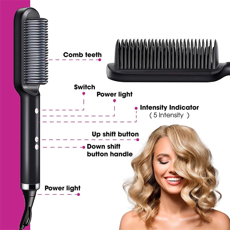 2-in-1 Hair Straightener Comb – Smooth or Wavy Hair in Just Minutes