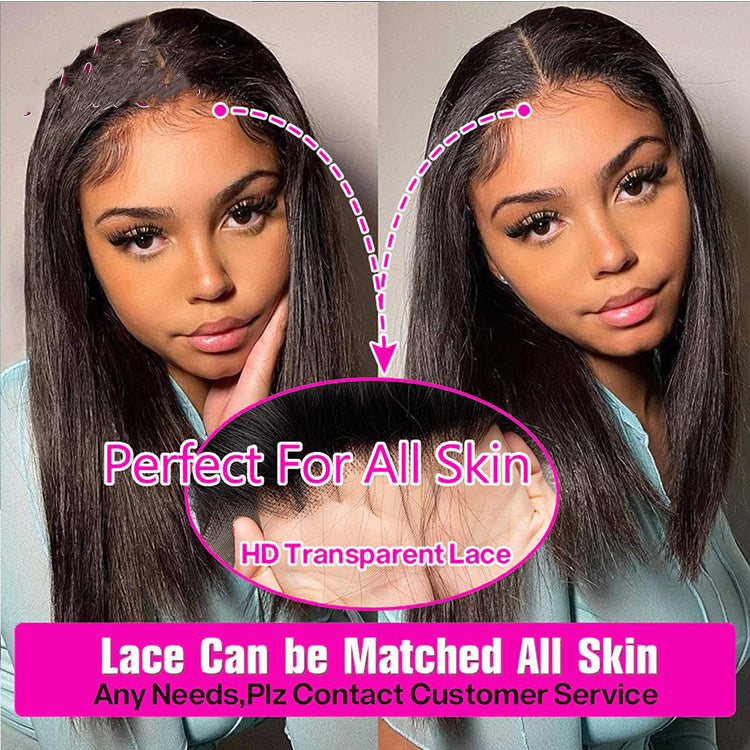 200% Density Black Thermal Silk Wig