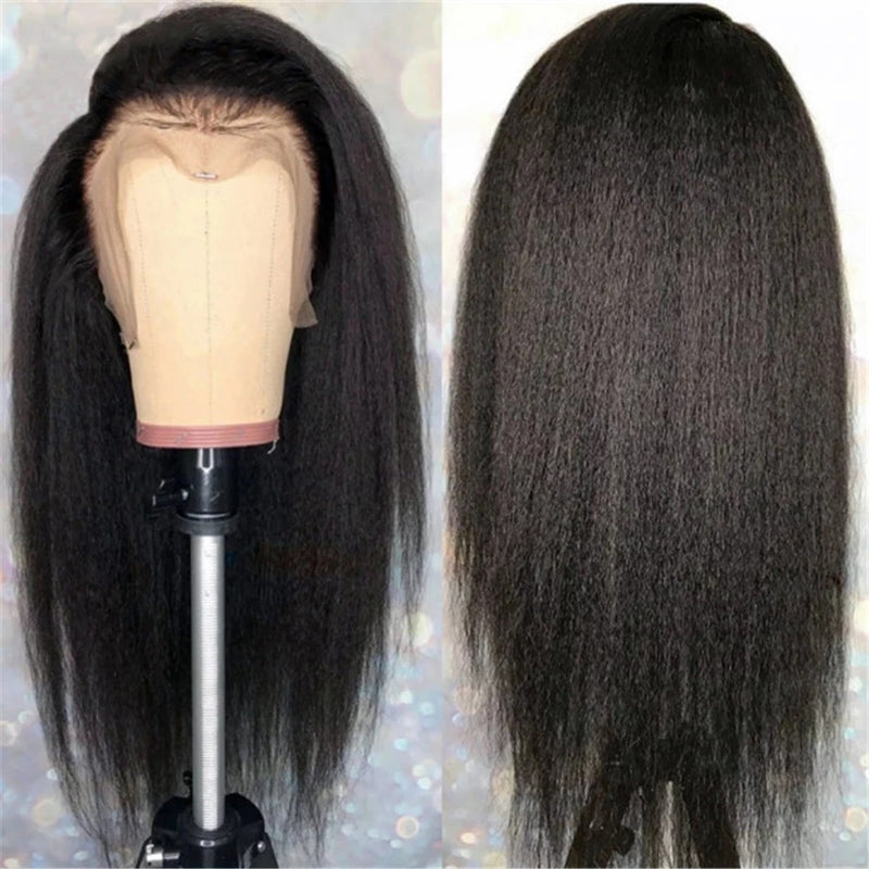 Long Natural Straight Wig with Long Bangs